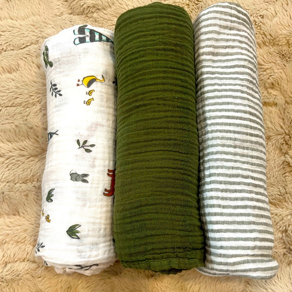 Little Unicorn 3 pack baby swaddles